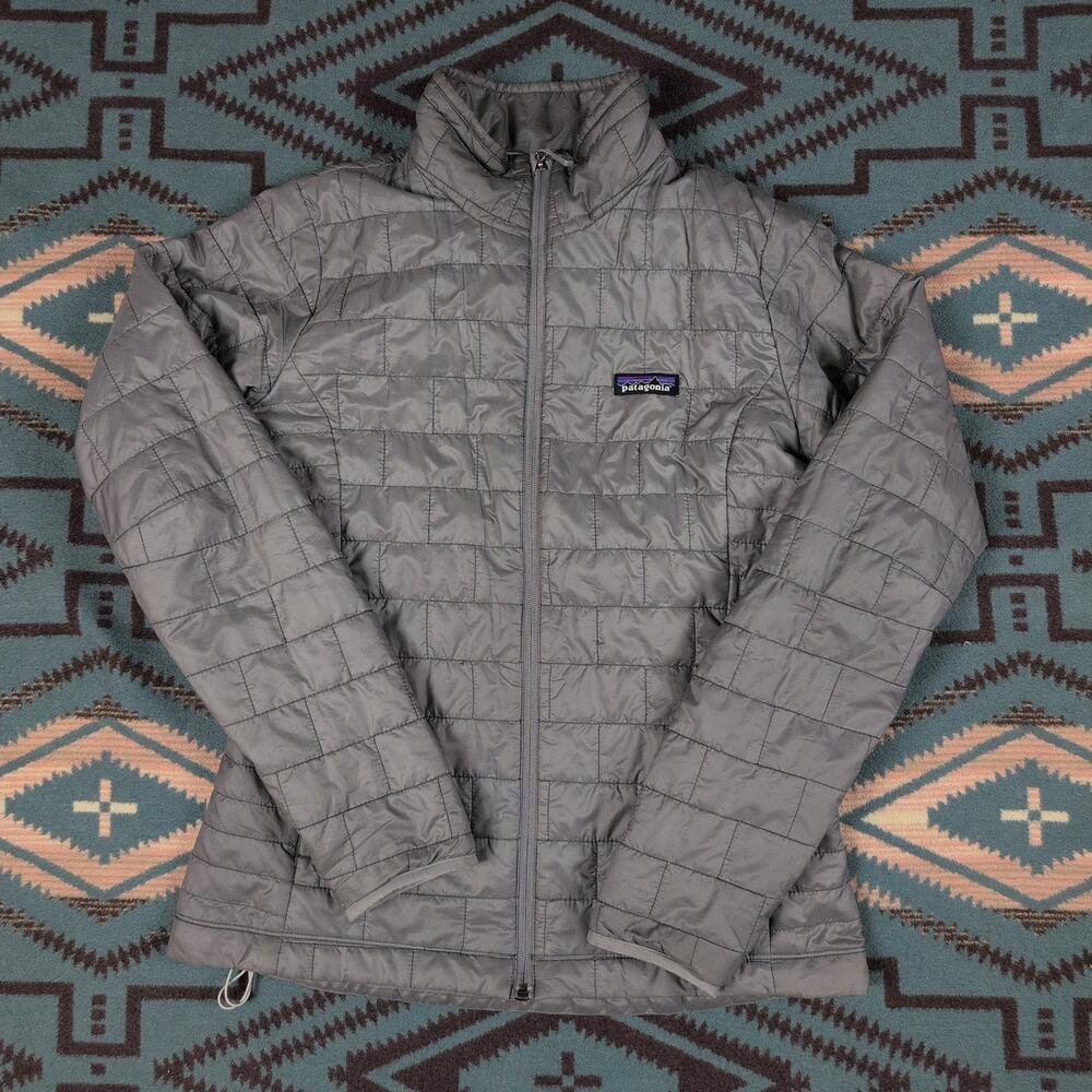 Patagonia Jacket Womens Small / Medium Gray Nano Puff Insulated Primaloft Flaws